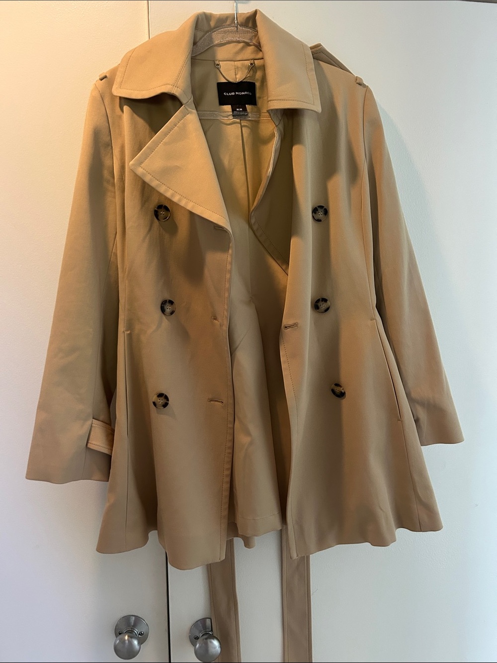 Club Monaco Tan Double-Breasted Trench Coat